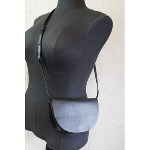 COS Black LEATHER CURVED CROSSBODY BAG -